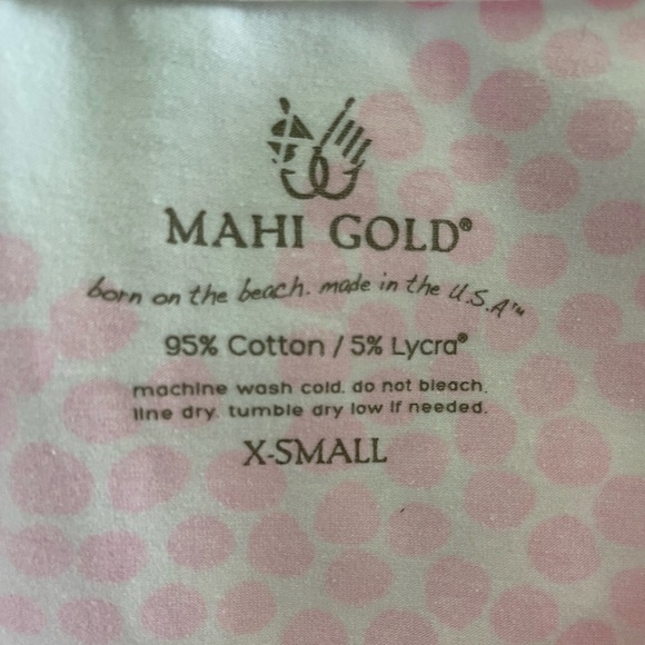 MAHI GOLD White Pink Cotton Dress Size Extra Small XS - Picture 7 of 7